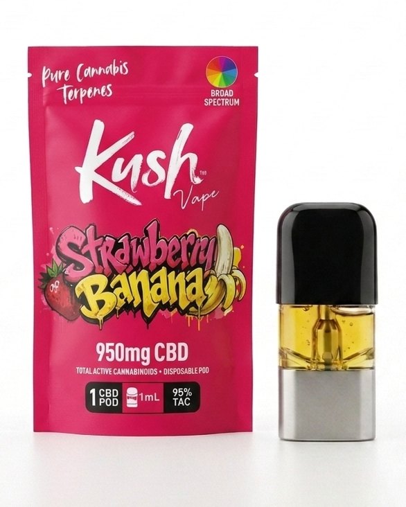 Kush Strawberry Banana pod and pouch