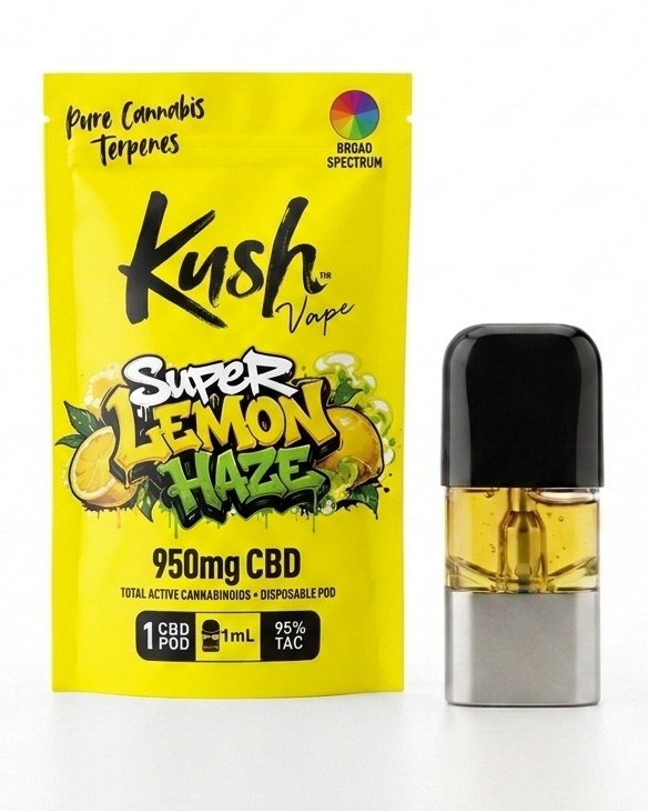 Kush Super Lemon Haze pod and pouch